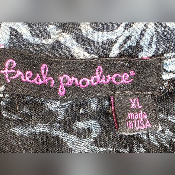 Fresh Produce Black,Grey & Blue Short Sleeve Cotton Dress. Xl - Picture 9 of 13